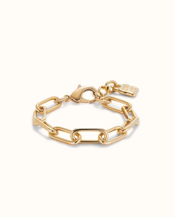 Pulsera con eslabones bañada en oro 18k