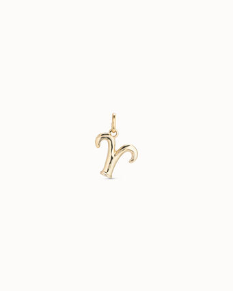 18K gold-plated Aries shaped charm, Golden