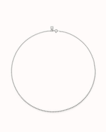 Sterling silver-plated short chain with beads.
