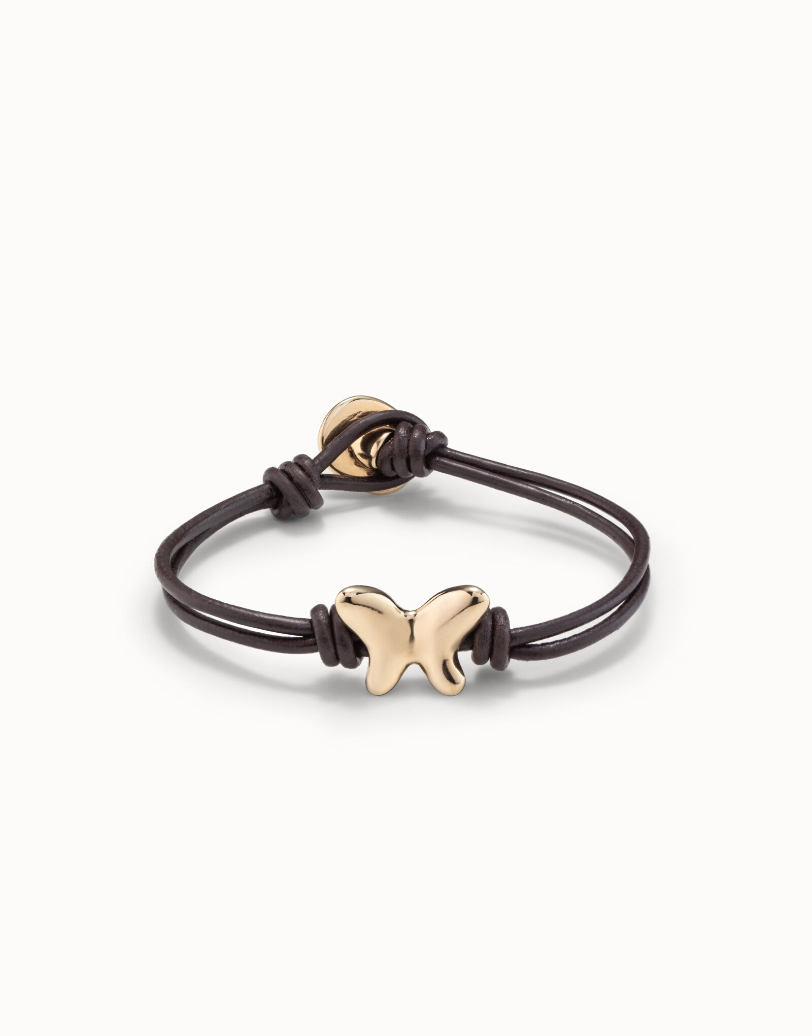 Om gold plated diamonds in brown silicone bracelet for men