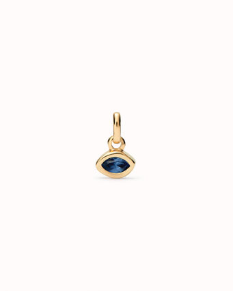 18k gold plated charm with blue crystal