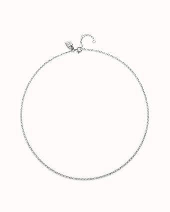 Sterling silver-plated short chain with small link.