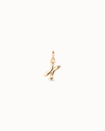 18K gold-plated letter X charm