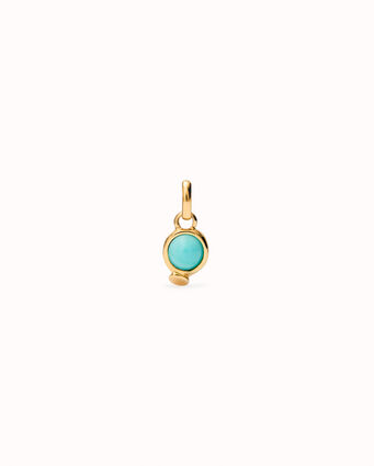 18K gold-plated charm with turquoise stone