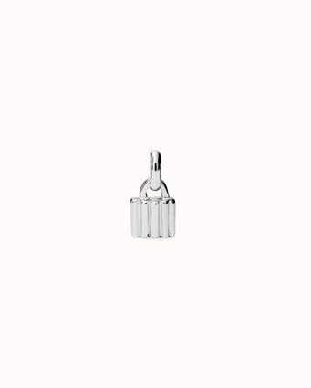 Sterling silver-plated padlock-shaped charm