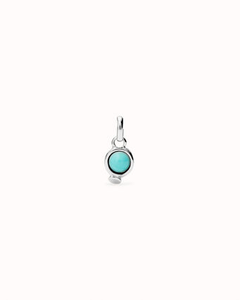 Sterling silver-plated charm with turquoise stone