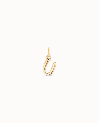 18K gold-plated letter U charm