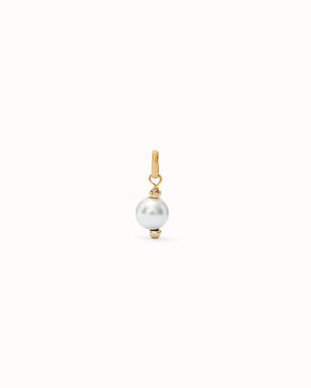 18k gold plated charm with pearl