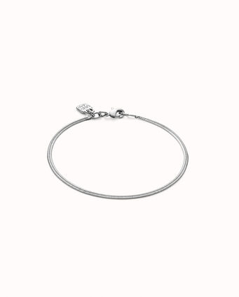 Sterling silver-plated flat-shaped bracelet.