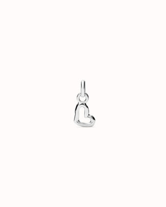Sterling silver-plated heart-shaped charm