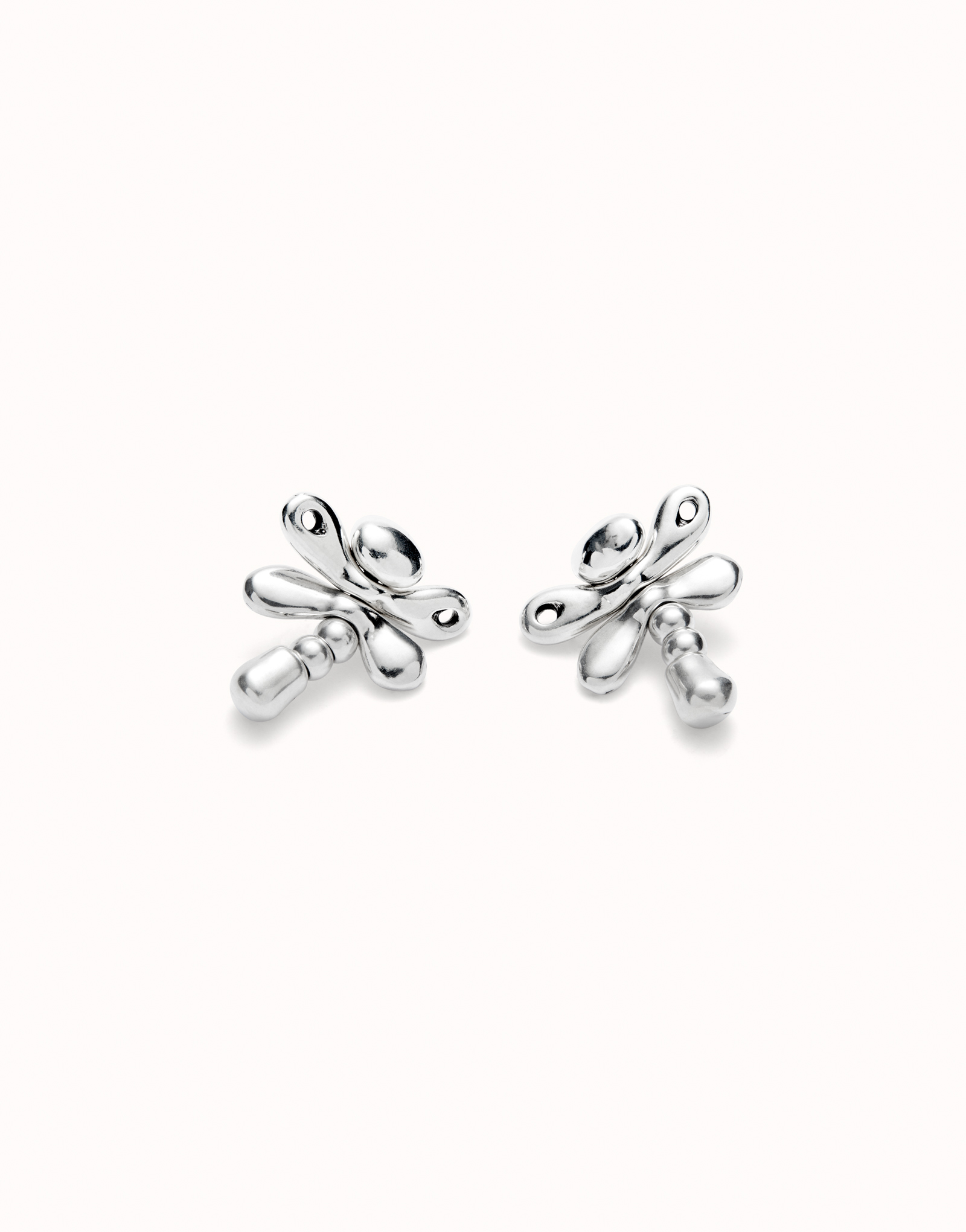 Sterling silver-plated dragonfly earrings, Silver, large image number null