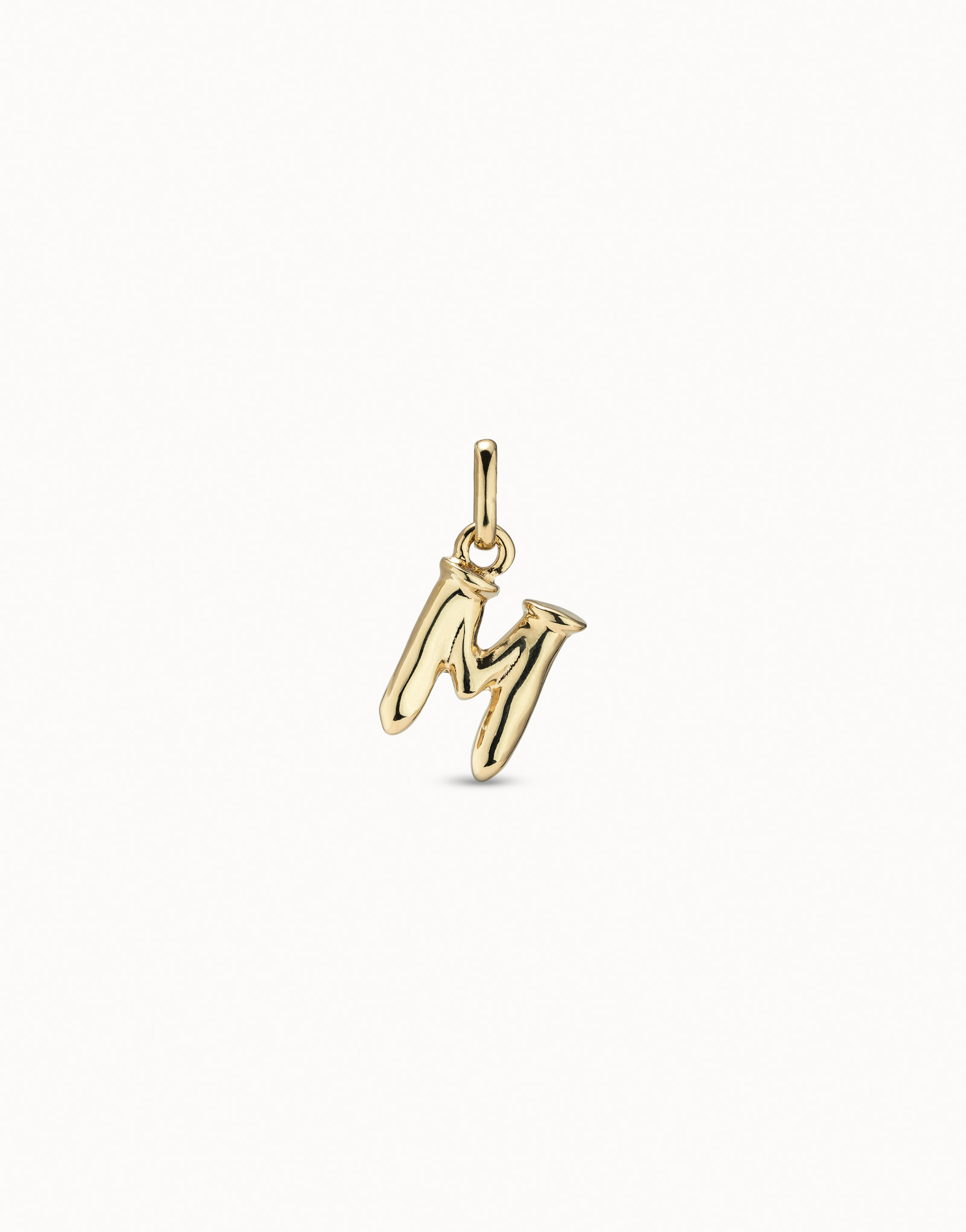Charm placcato oro 18k a forma di lettera M, Dorado, large image number null