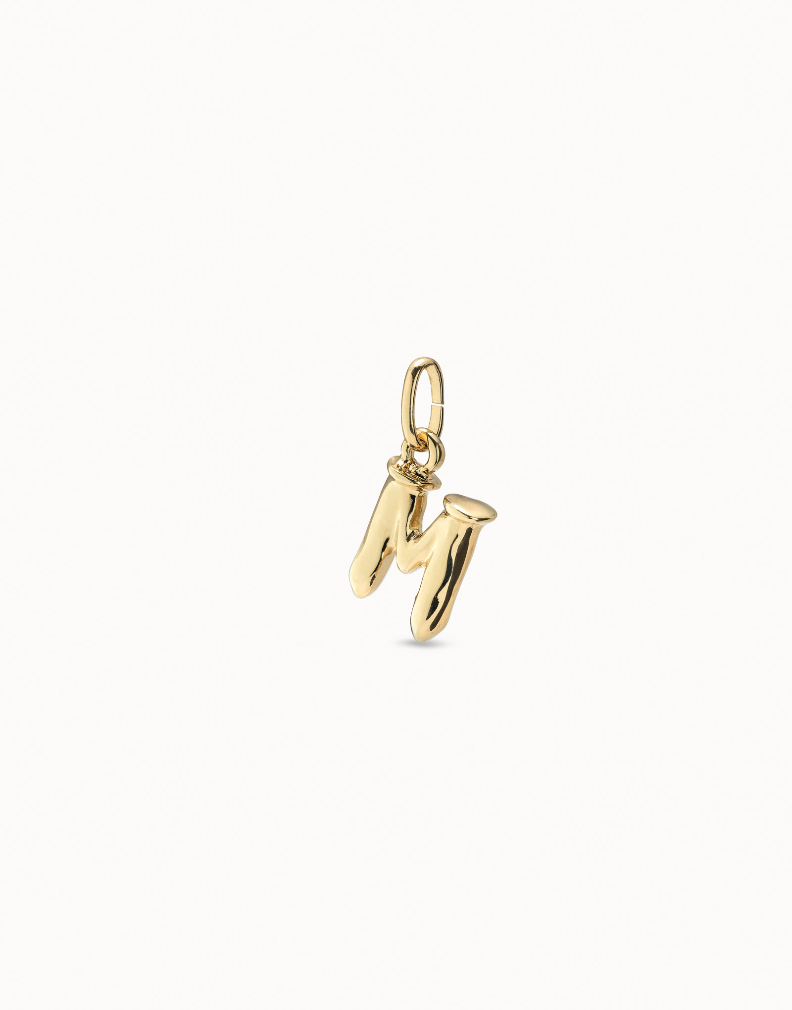 Charm placcato oro 18k a forma di lettera M, Dorado, large image number null