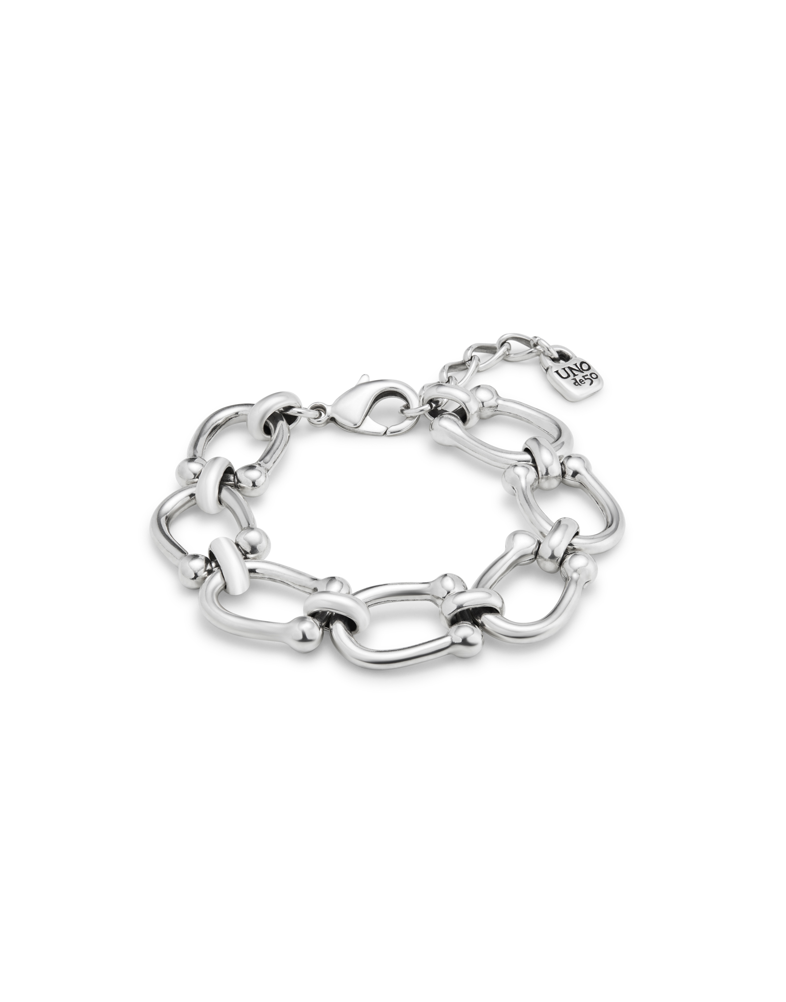 Silver-plated bracelet with medium sized oval links | UNOde50