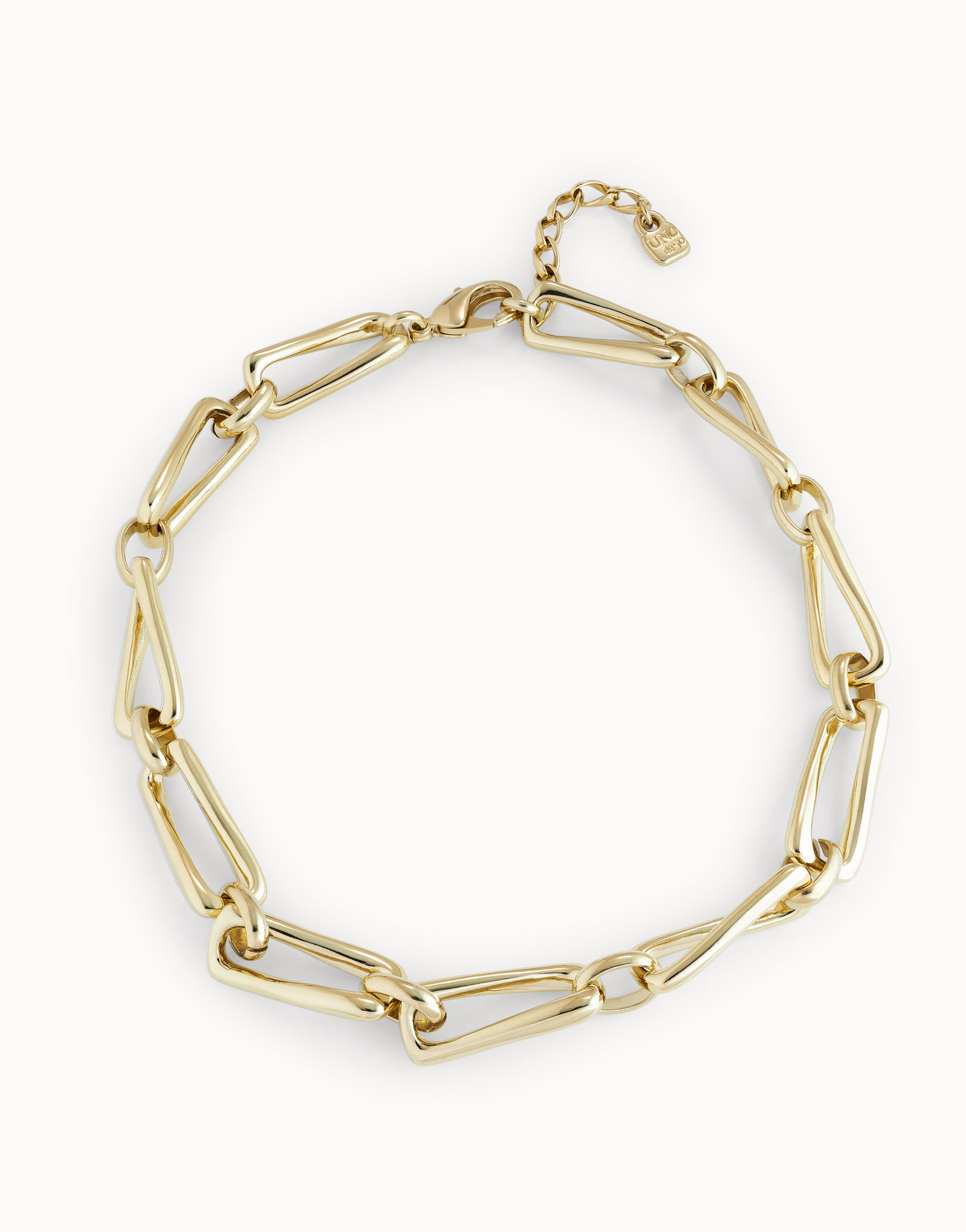 18K gold-plated necklace with square links | UNOde50