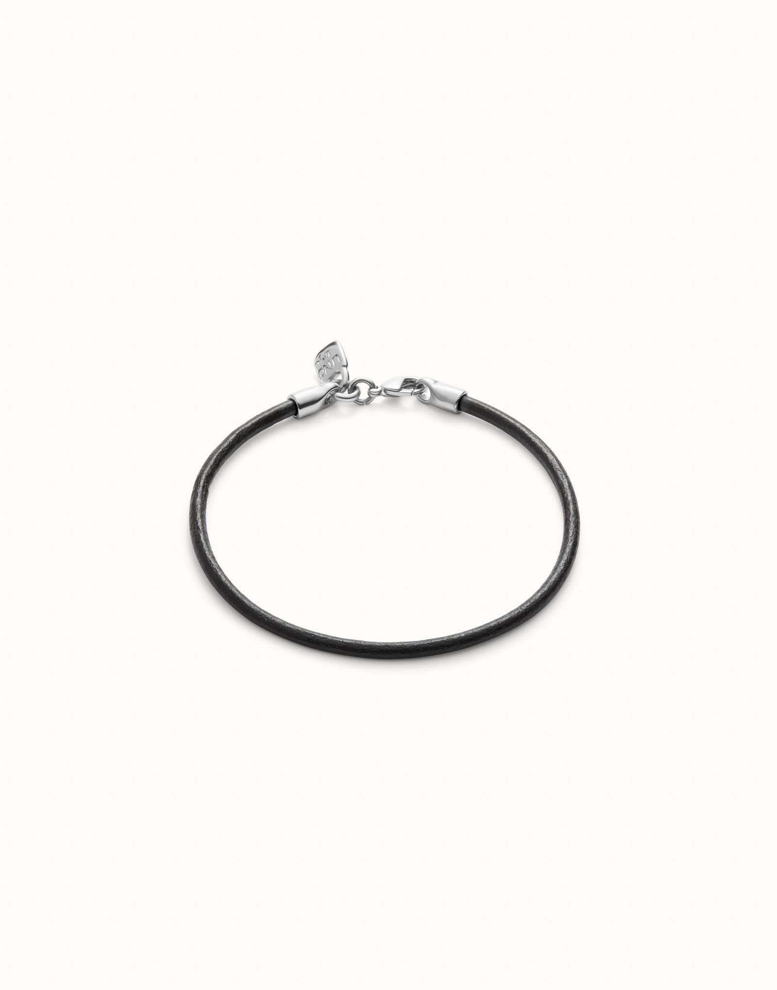 Bracciale di cuoio chiusura placcata argento Sterling., Argent, large image number null