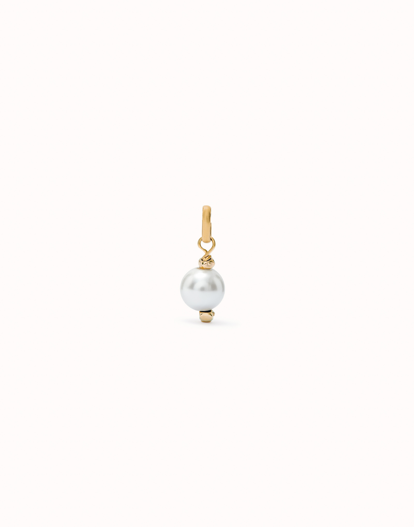 18k gold plated charm with pearl, Golden, large image number null